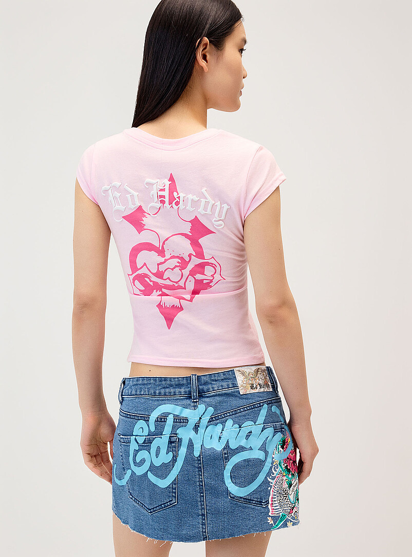 Pink leopard print fitted T-shirt product image 3