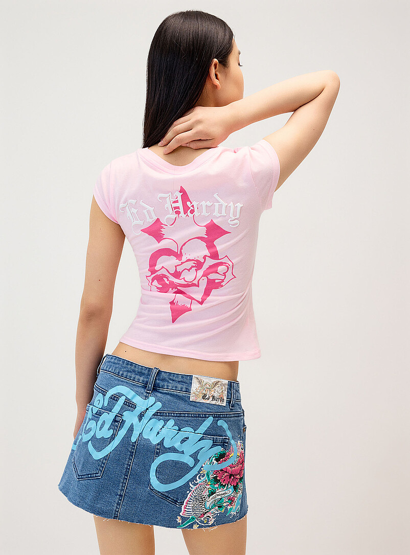 Dragon print denim miniskirt product image 3