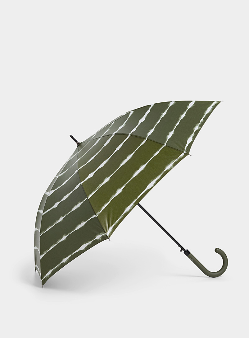 CLIMA bisetti Mossy Green Tie-dye stripe long umbrella for women