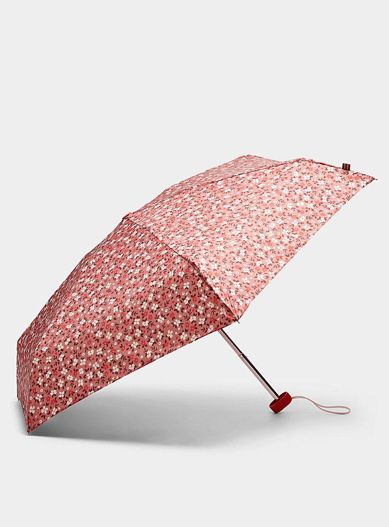 Simons: Le parapluie compact éclosion de fleurs Vieux rose pour femme