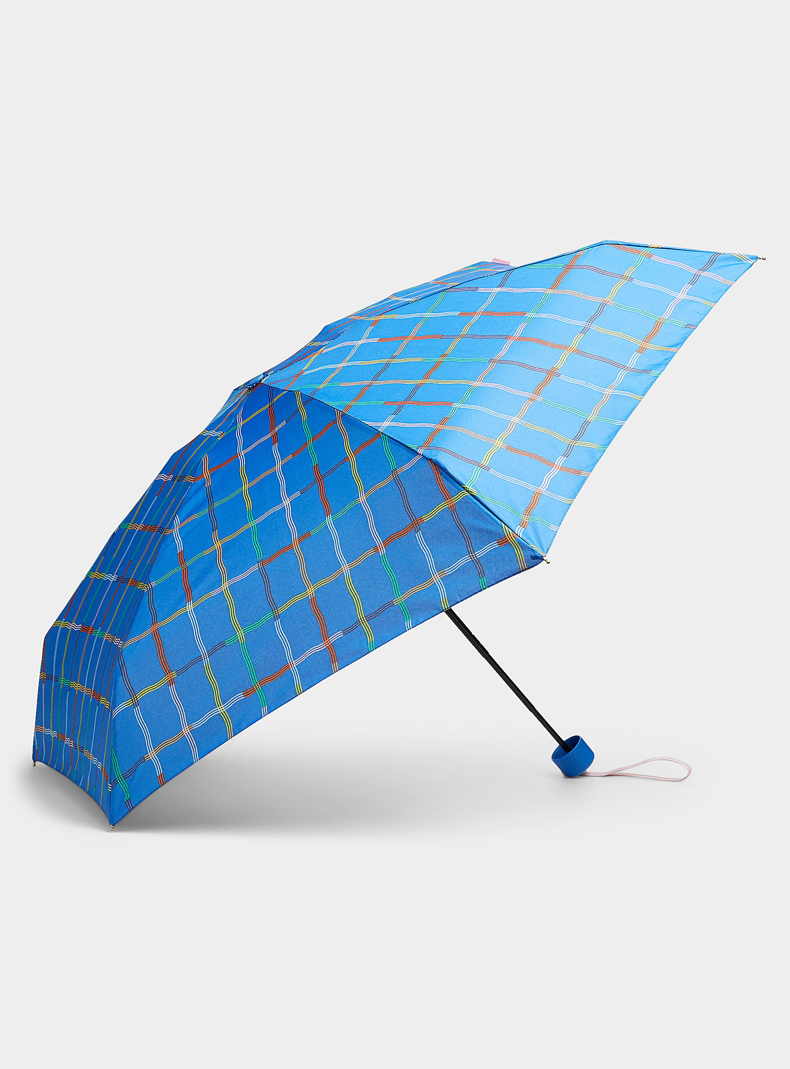 Clima Bisetti Check Compact Umbrella Blue | ModeSens