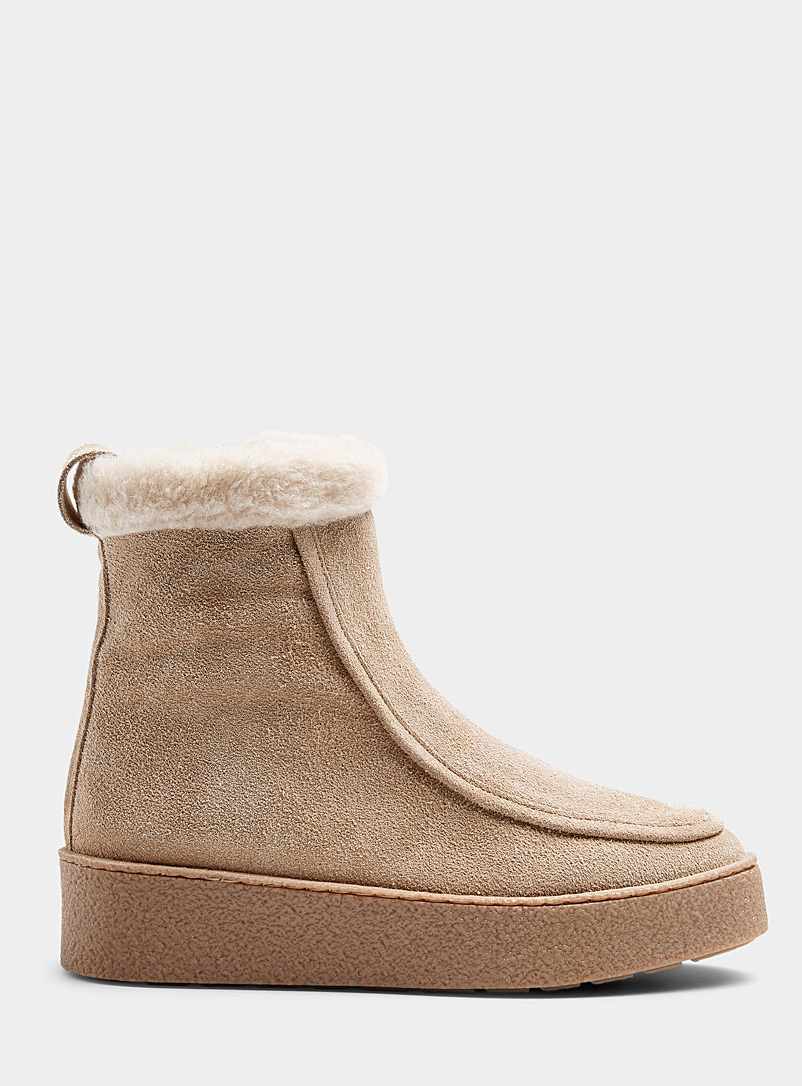 Flattered Sand Simone lined suede boots Women for women