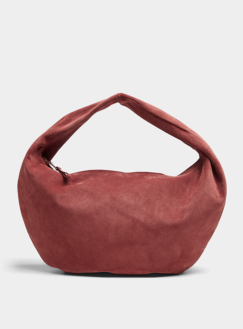 Flattered Copper/Rust Alva suede XL bag for women