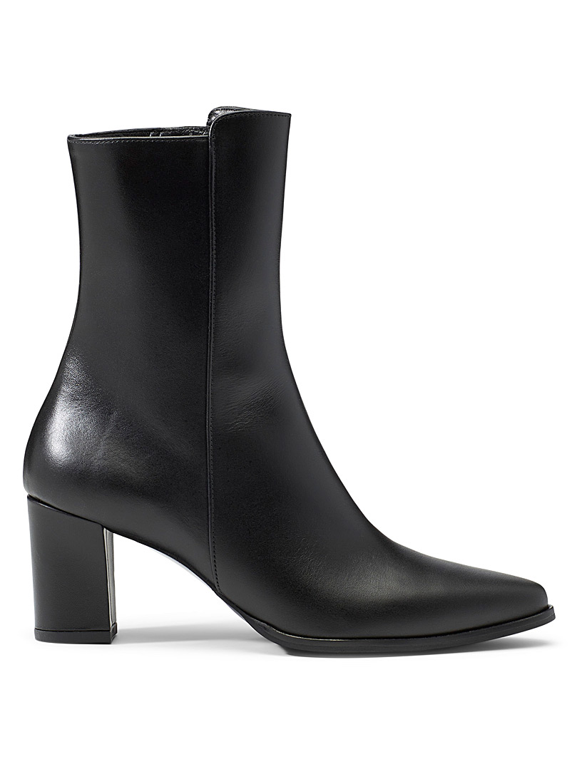 Teddy black leather heeled boots | Flattered | Shop Women's High Heels ...