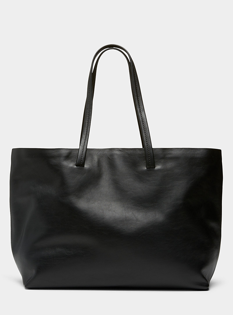 Flattered Black Luka leather tote for women