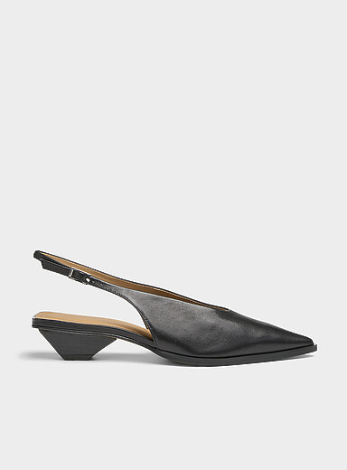 L'escarpin &agrave; bride bout pointu Avalon en cuir Femme