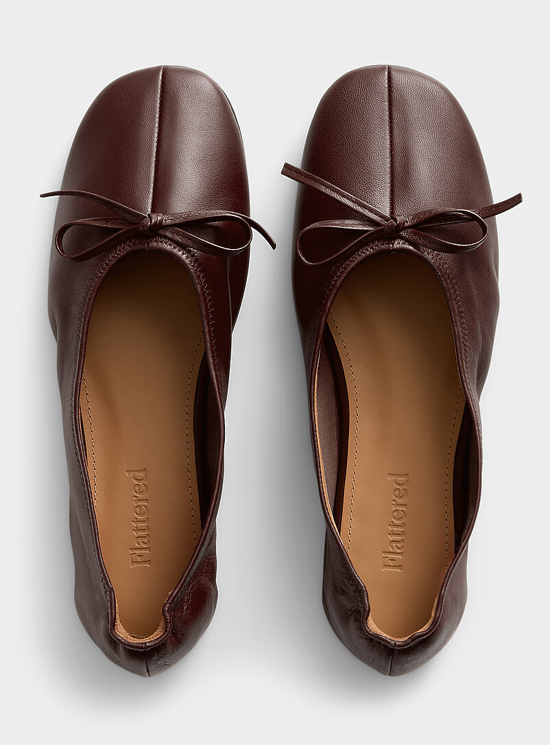 Flattered: La ballerine cuir souple Blaise Femme Rouge pour femme