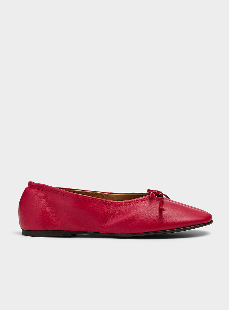 Flattered: La ballerine cuir souple Blaise Femme Rouge pour femme