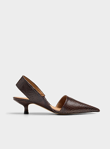 Flattered Brown Ninni wide strap snake-effect leather pumps Women for women