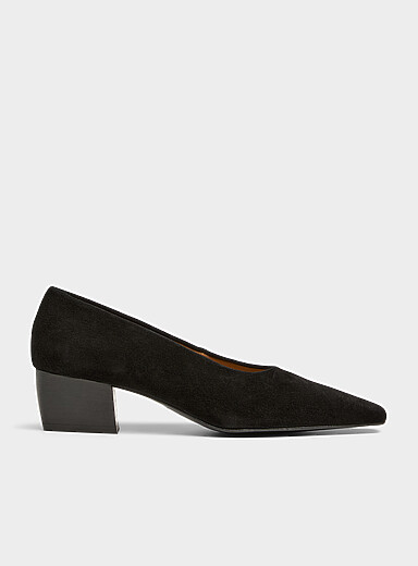 Flattered: L'escarpin su&egrave;de talon sculptural Angelina Femme Noir pour femme