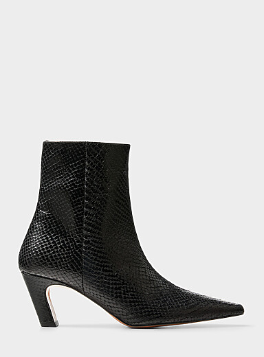 Flattered Black Xena snakeskin leather boots Women for women