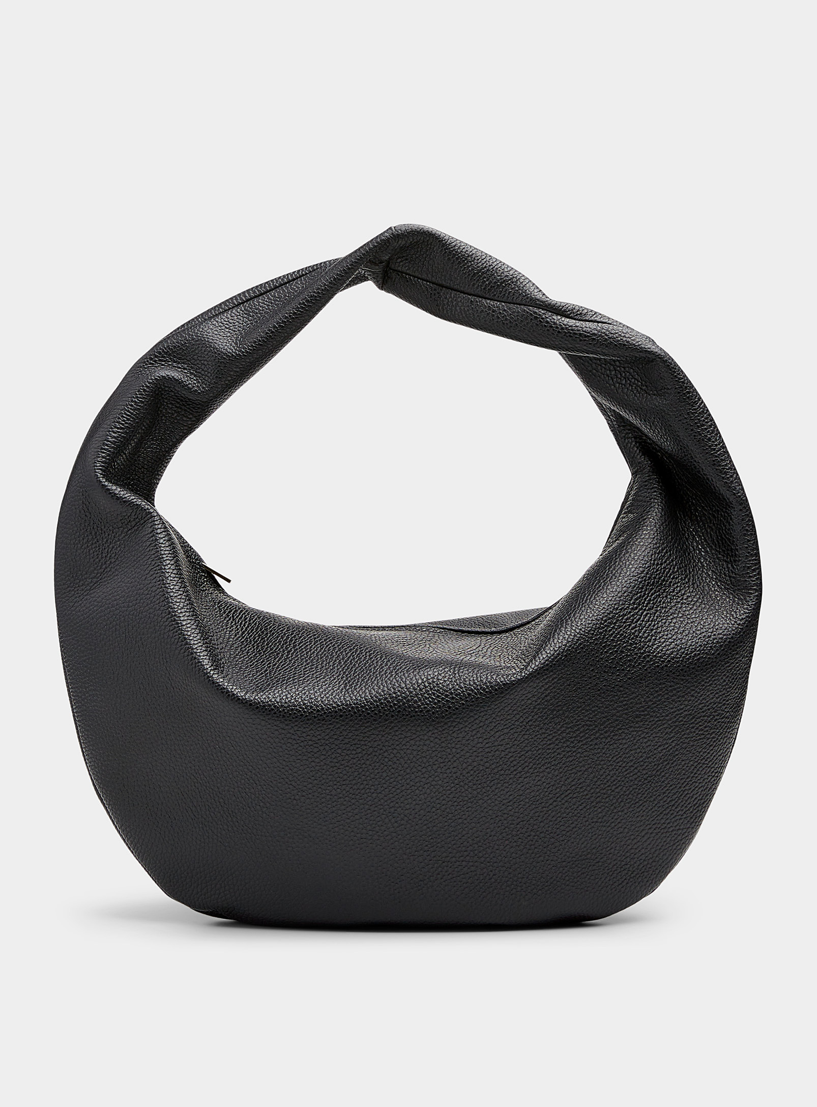 Flattered Alva Leather Xl Hobo Bag In Black
