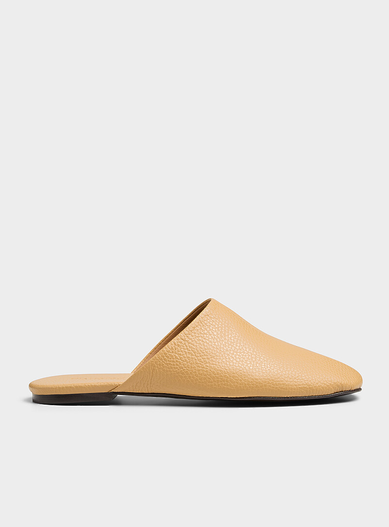 Maurine Grained Leather Mules Women