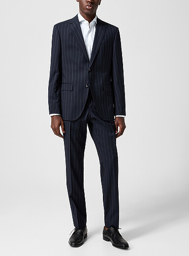 BOSS: Le complet marine rayures banquier Bleu marine - Bleu nuit pour homme