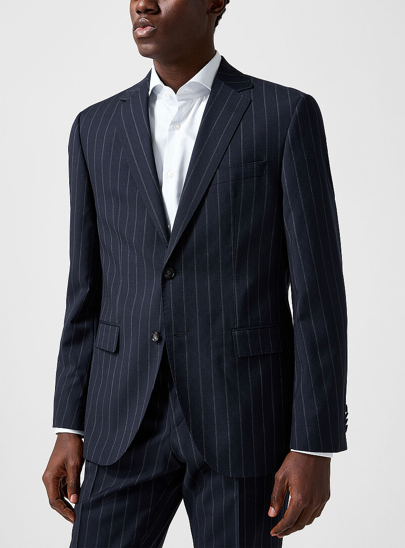 BOSS: Le complet marine rayures banquier Bleu marine - Bleu nuit pour homme