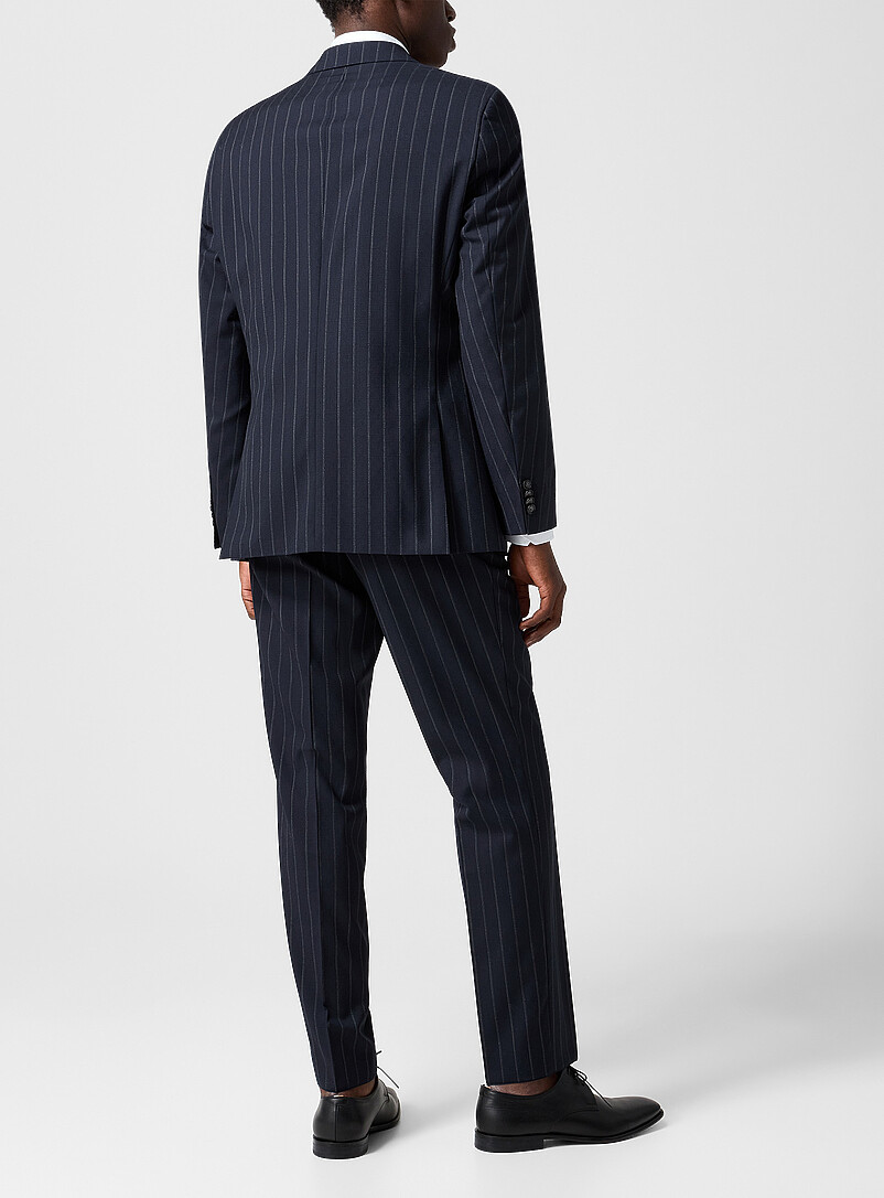 BOSS Navy/Midnight Blue Navy pinstripe suit for men