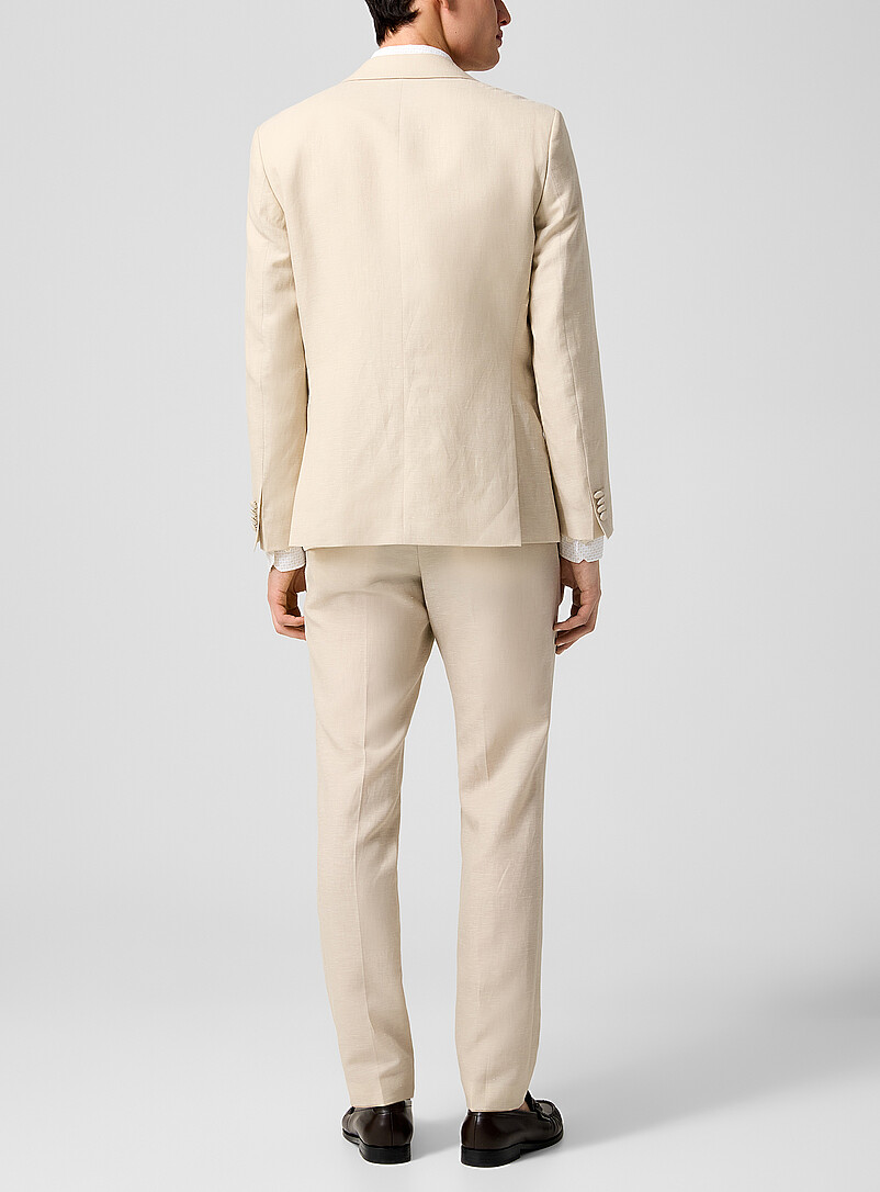 BOSS Ivory Cream-coloured shawl-collar tuxedo suit for men