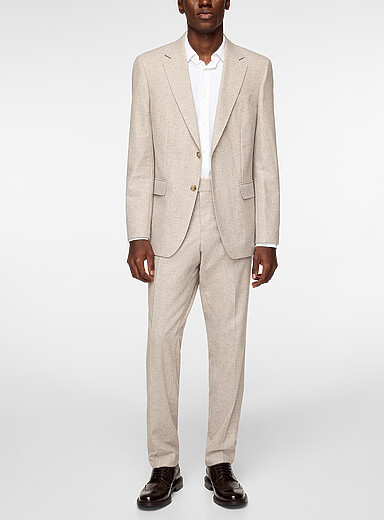 BOSS: Le complet ajust&eacute; flanelle Beige pour homme