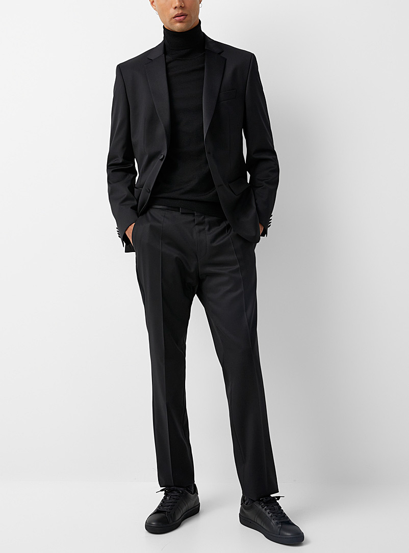 BOSS Black Satiny underside black tuxedo suit for men