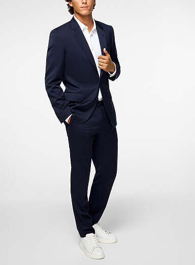 BOSS: Le pantalon laine vierge marine Beckham x Boss Bleu marine pour homme