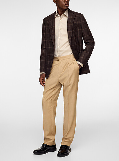 Wool twill tapered pant