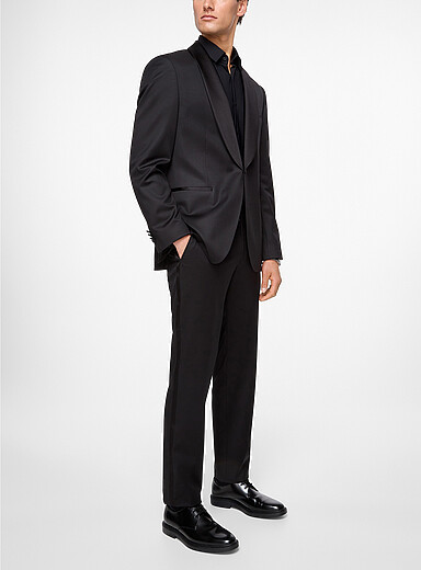 BOSS Black Silky accent tuxedo trouser for men