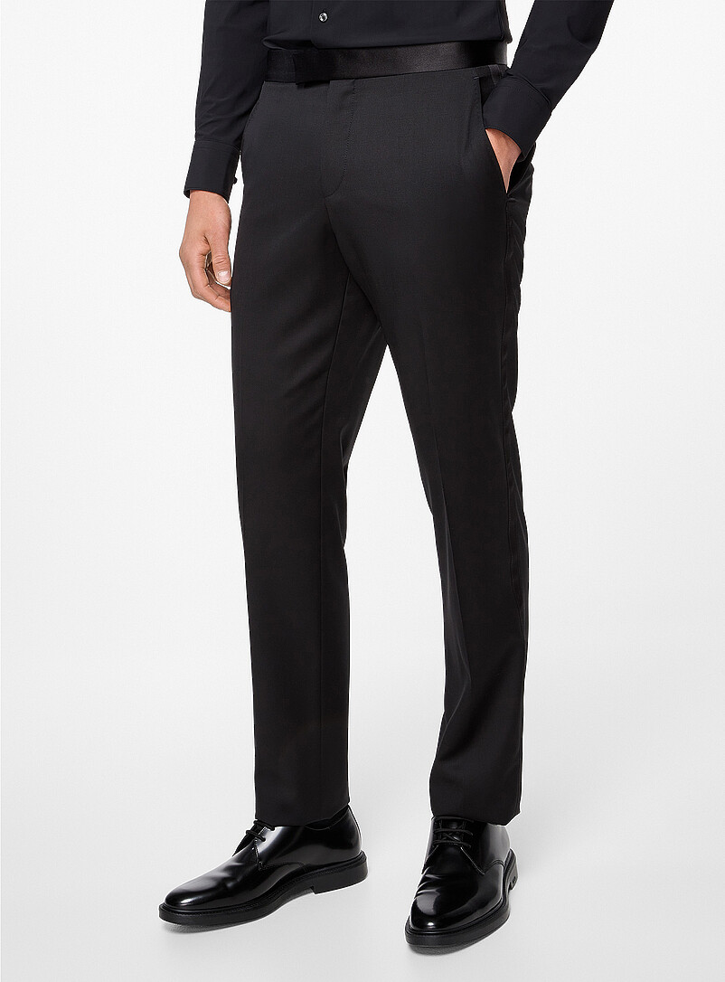 BOSS Black Silky accent tuxedo trouser for men