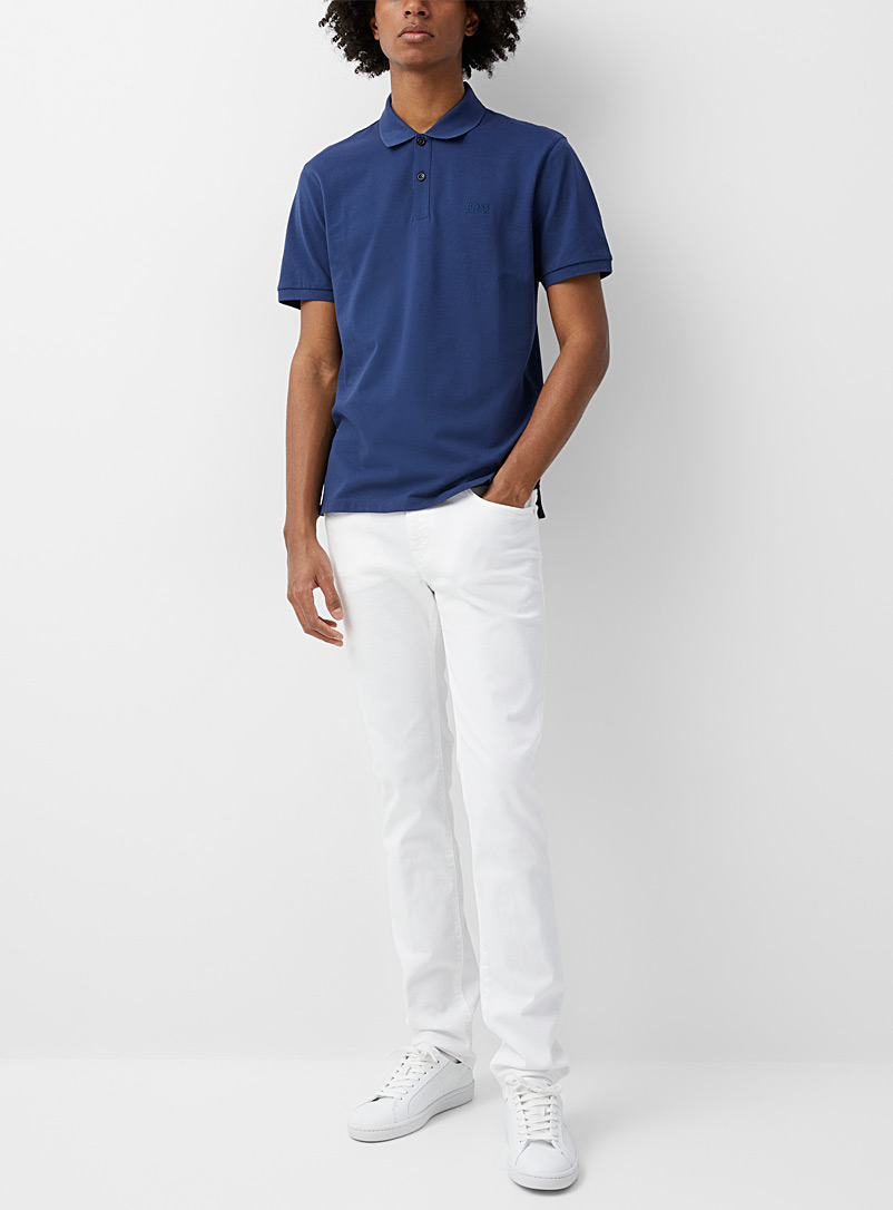 BOSS White Ultra-stretchy white denim pants for men