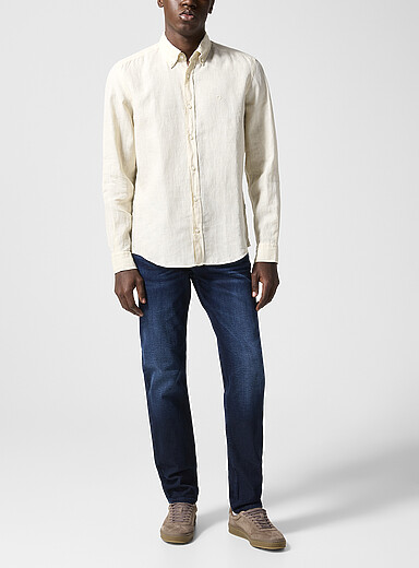 Le jean Maine fusel&eacute; indigo