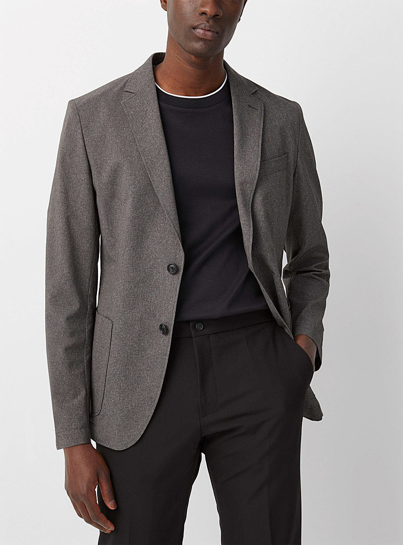 BOSS Grey Performance fabric foldable jacket for men