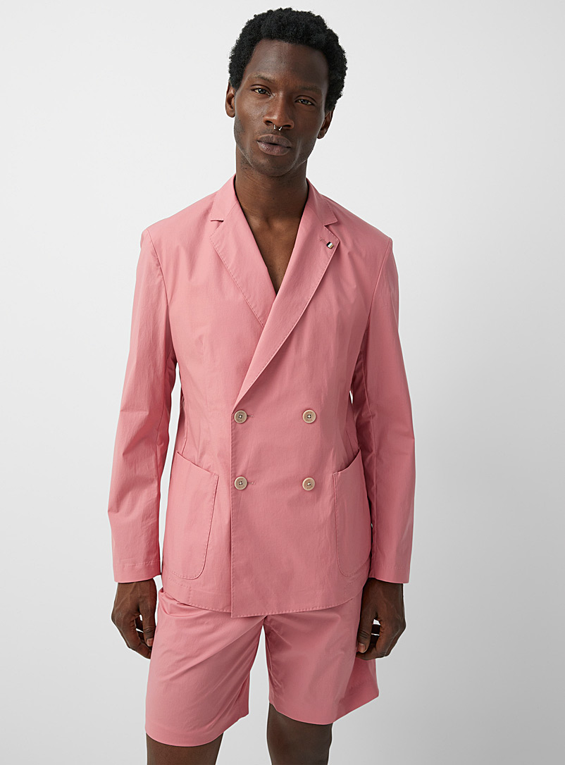 BOSS Pink Pink double-breasted blazer for men