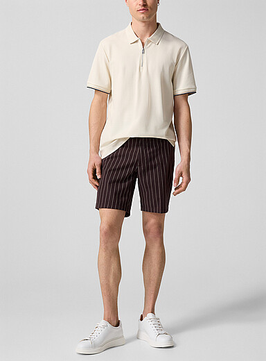 Le short brun &agrave; rayures