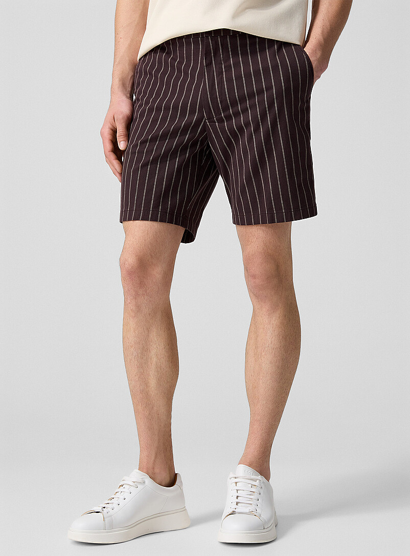 BOSS Patterned Brown Striped brown short for men