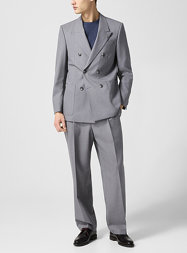 BOSS: Le pantalon ample &agrave; plis Gris pour homme