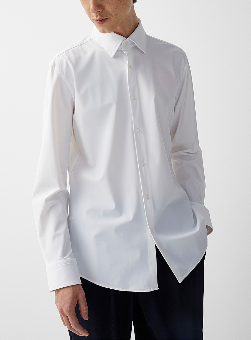 BOSS White Performance fabric shirt for men