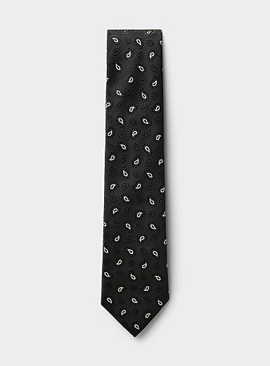 Mini paisley silk-blend tie