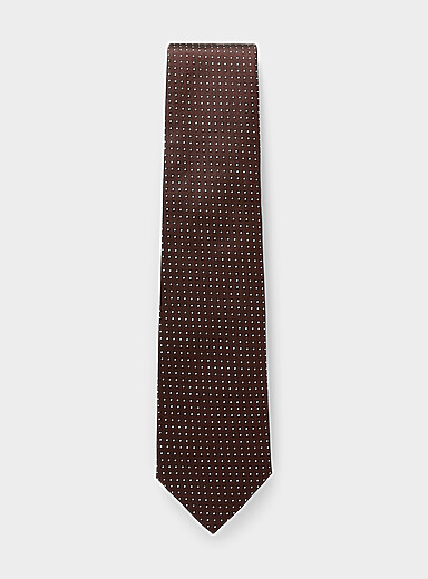 Polka dot pure silk tie