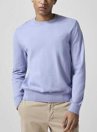 Embroidered signature pure cotton sweater