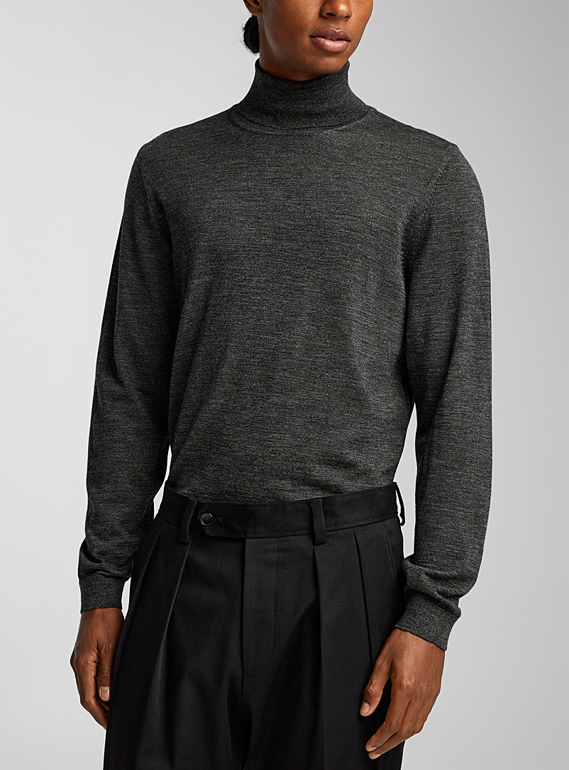 BOSS Black Virgin wool turtleneck sweater for men