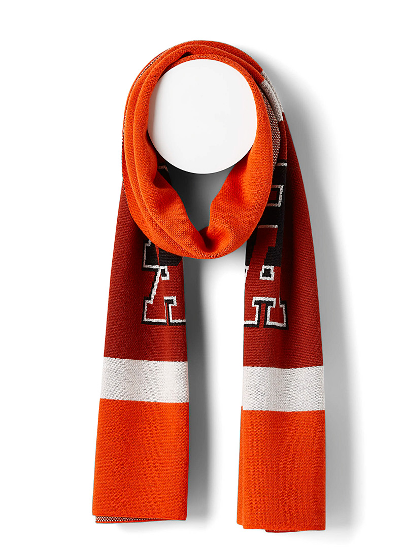 Boss x Russell Athletic Red University crest scarf for men
