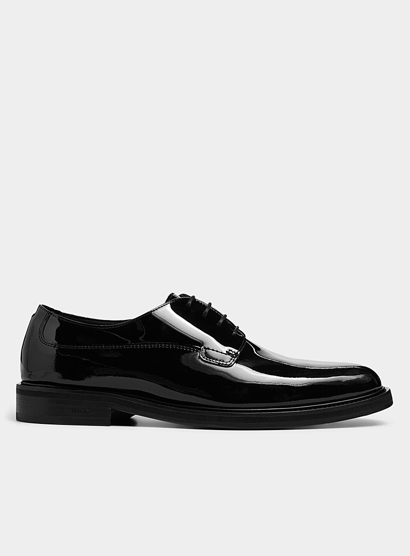 BOSS Black Larry blucher patent leather shoes Men for men