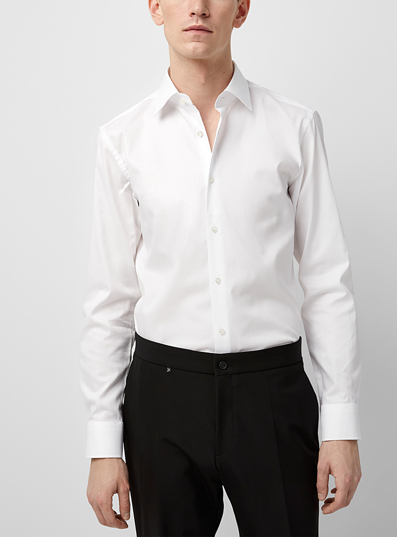 BOSS: La chemise blanche texturée Blanc pour homme