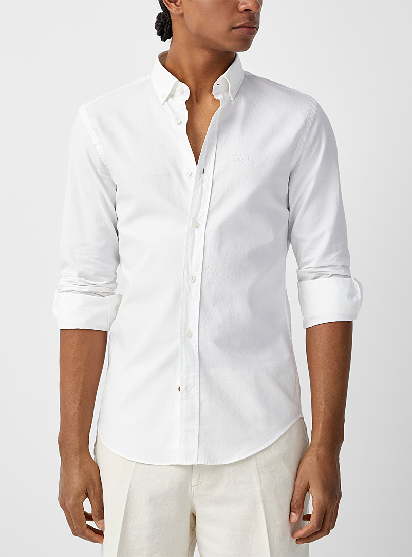 BOSS White White Oxford shirt for men