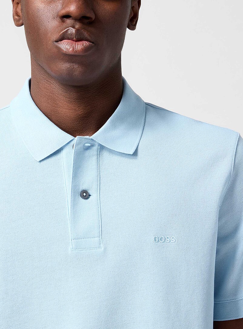 BOSS: Le polo Pallas logo ton sur ton Noir pour homme