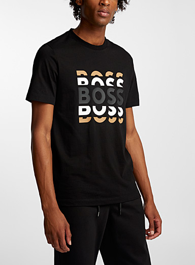 BOSS Black Deconstructed signature T-shirt for men