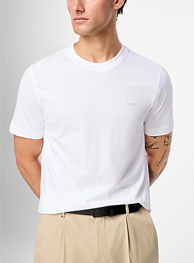 BOSS Indigo/Dark Blue Essential tone-on-tone logo T-shirt for men
