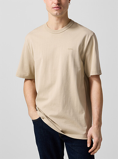BOSS: Le t-shirt essentiel logo ton sur ton Noir pour homme