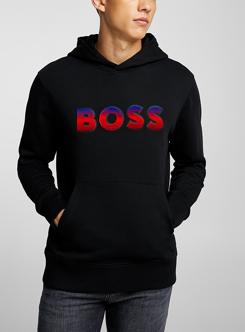 BOSS Black Ombré terry signature hoodie for men