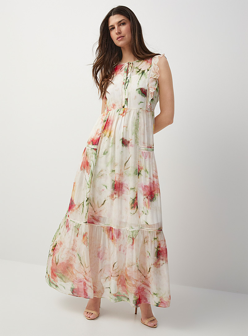 Dacrina floral mirage tiered maxi dress