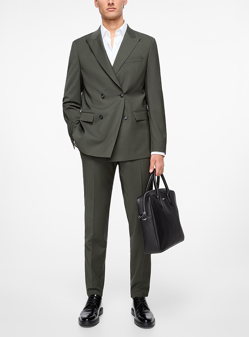 Diagonal stripes virgin wool pant product image (primary)